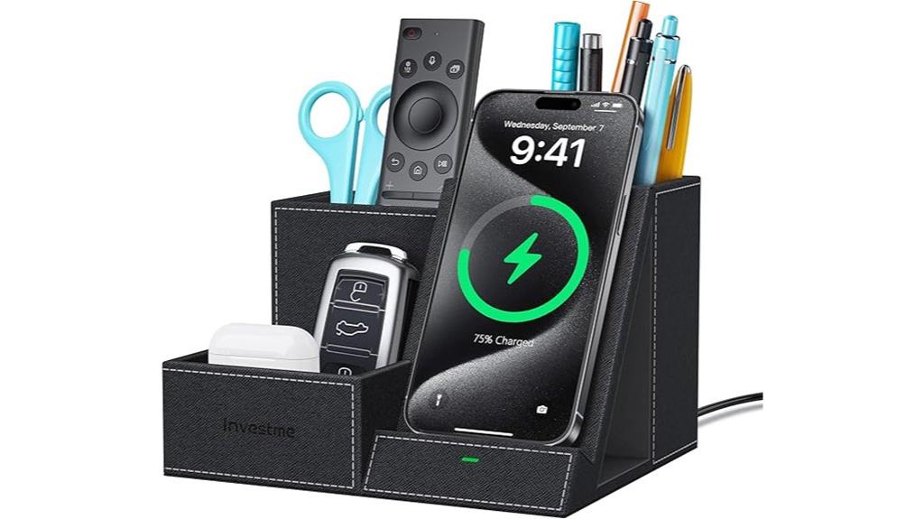 wireless charging desk organizer