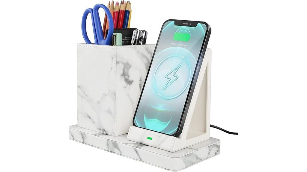 wireless charging desk organizer
