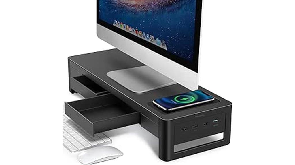wireless charging monitor stand