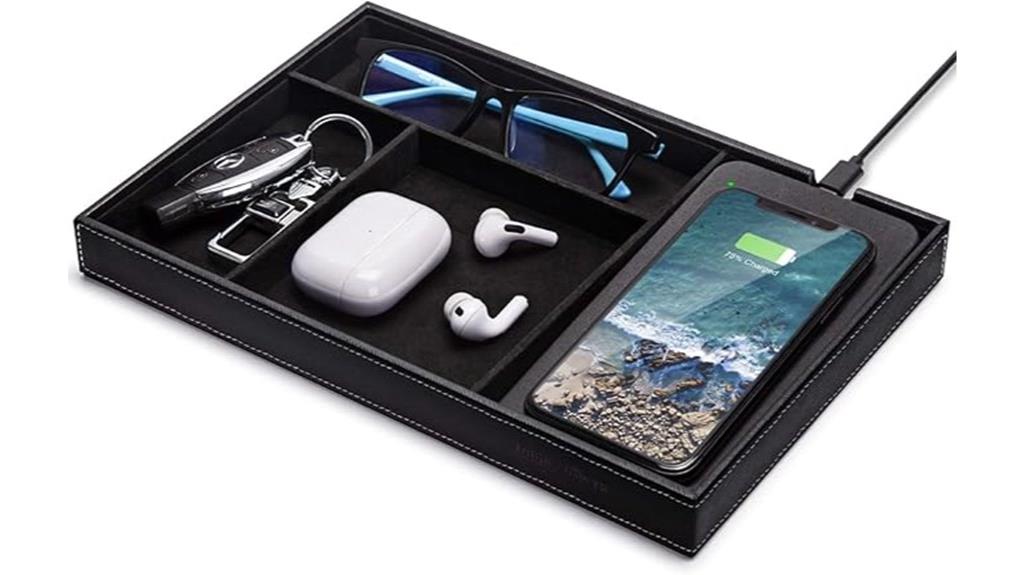 wireless charging valet tray