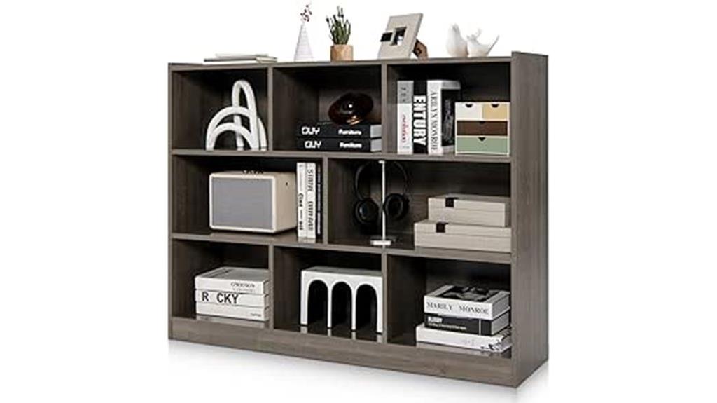 wooden 8 cube bookshelf