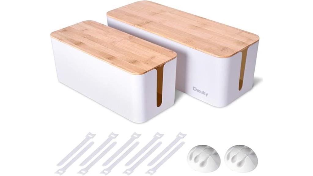 wooden cable management box