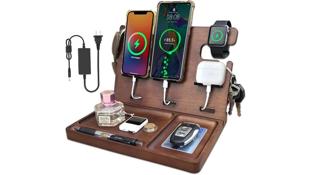 wooden charging dock