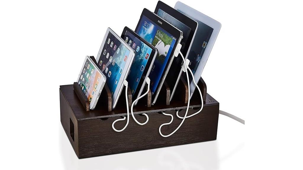 wooden multi device charger