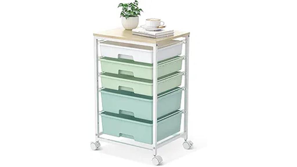 wooden tabletop with drawers