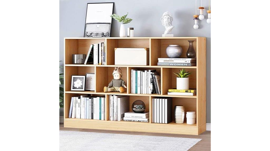yellow open bookshelf