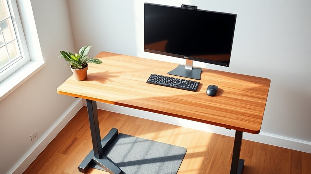 adjust desk height ergonomically