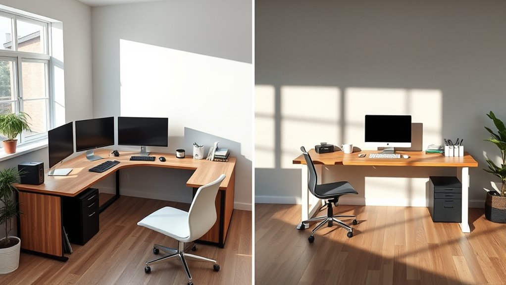 desk shapes optimize workspace ergonomics