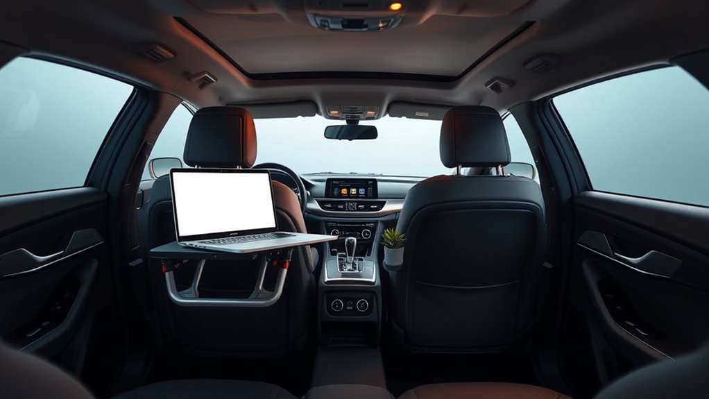 ergonomic car workspace setup