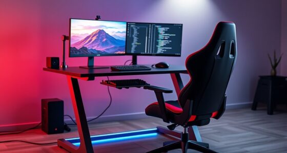 ergonomic gaming station setup