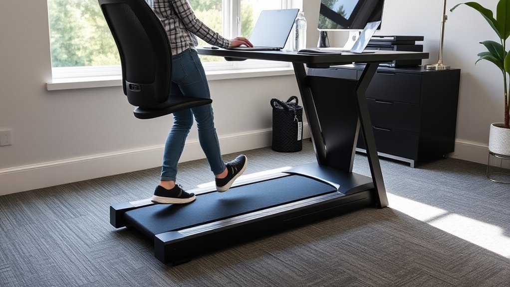 ergonomic treadmill workspace setup