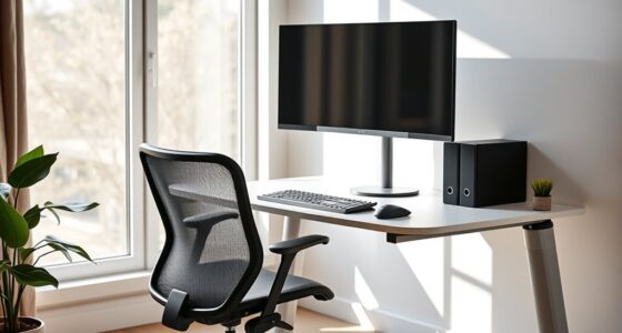 ergonomic video conferencing setup