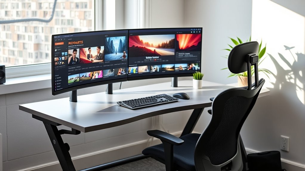 ergonomic video editing setup