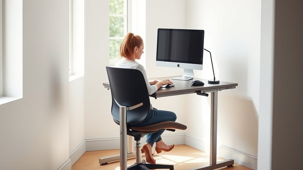 petite ergonomic workspace setup