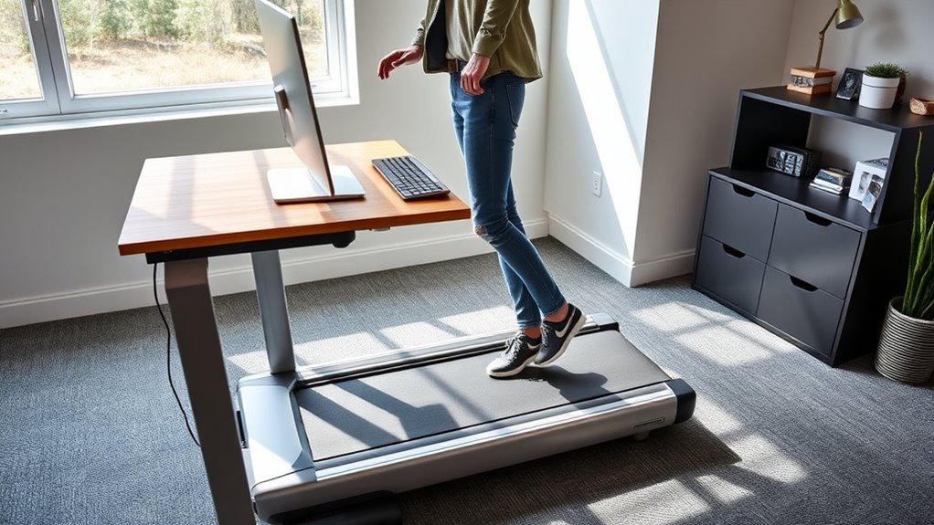 safe treadmill desk setup