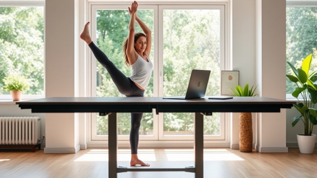stay active at standing desk