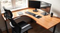 u shaped desk ergonomic setup