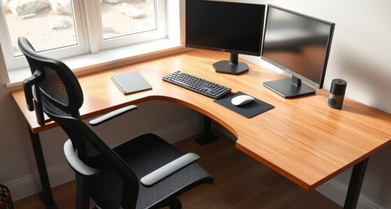 u shaped desk ergonomic setup