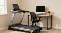 compact treadmill workstation setup