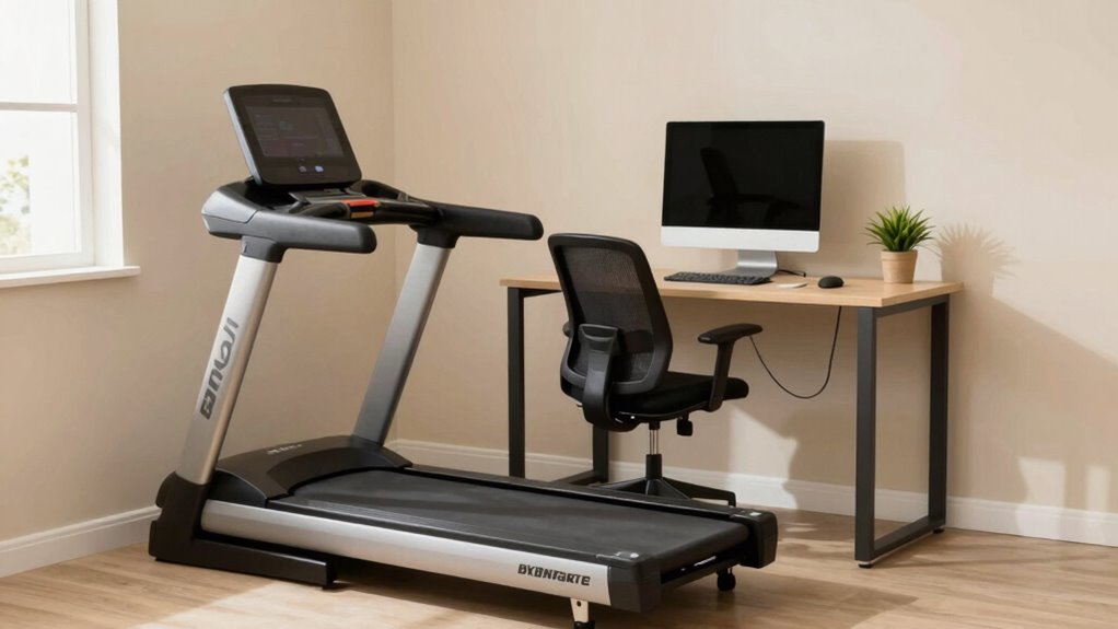 compact treadmill workstation setup