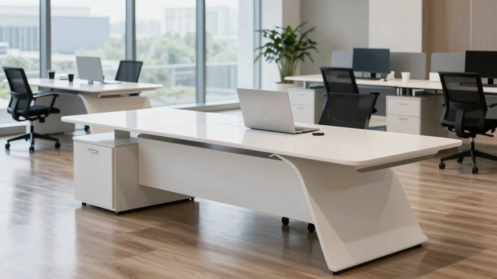 curved desks enhance reach