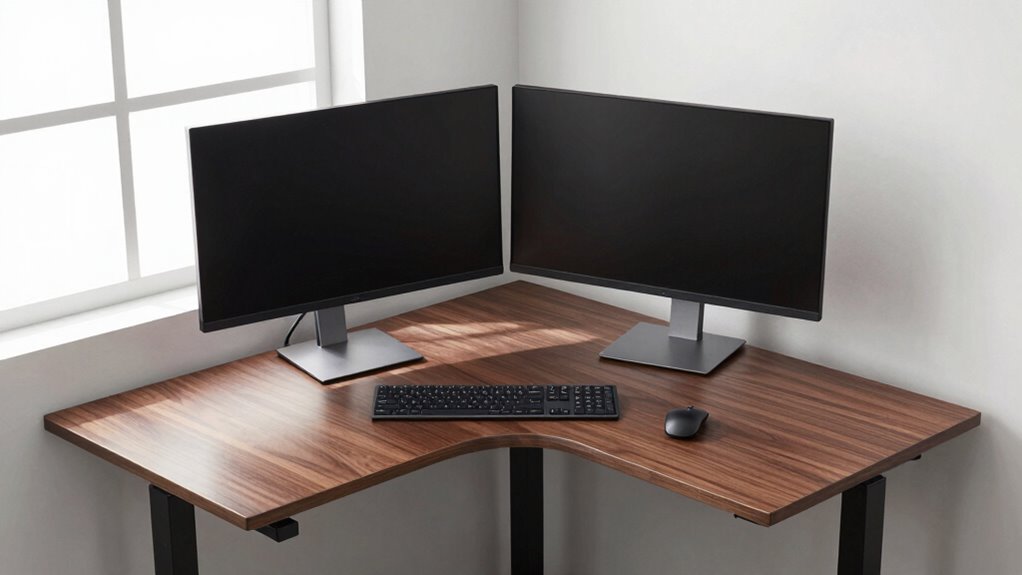 efficient corner desk setup