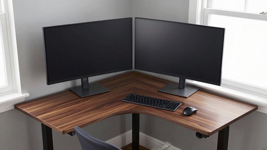 ergonomic corner workspace setup