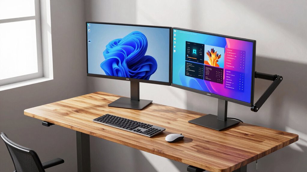 ergonomic dual monitor setup