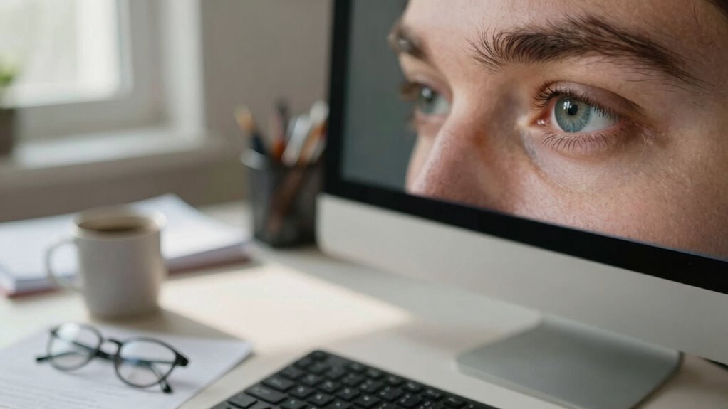 ergonomic workspace for eye health