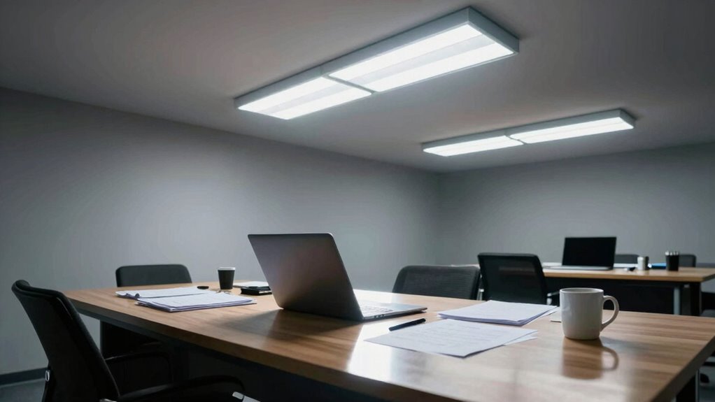harsh overhead lighting distraction