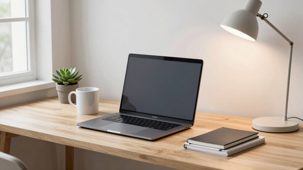 minimalist ergonomic calming workspace