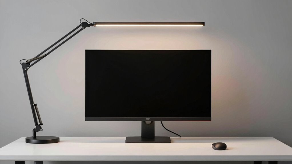optimal lighting and monitor position