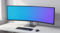 sleek ultrawide workspace setup