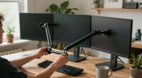 PUTORSEN Triple Monitor Desk Mount For Up To 32" Screens W/ Gas Spring Arms $56 + Free S&H