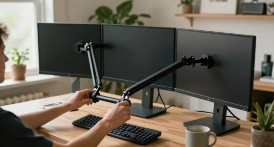 PUTORSEN Triple Monitor Desk Mount For Up To 32" Screens W/ Gas Spring Arms $56 + Free S&H